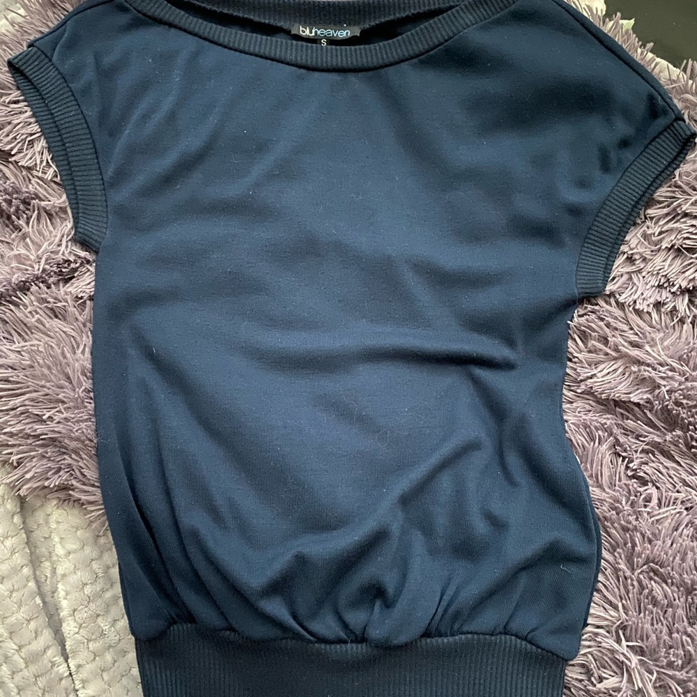 Beautiful blue off the shoulder sweater!